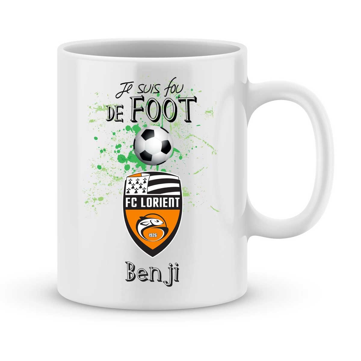Mug Personnalisé Lorient Foot Ligue1 avec Votre Prénom