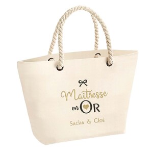 Cadeau Maîtresse - Sac maîtresse haute qualitée  à personnaliser avec prénom  - Cadeau maîtresse - Cadeau fin année scolaire