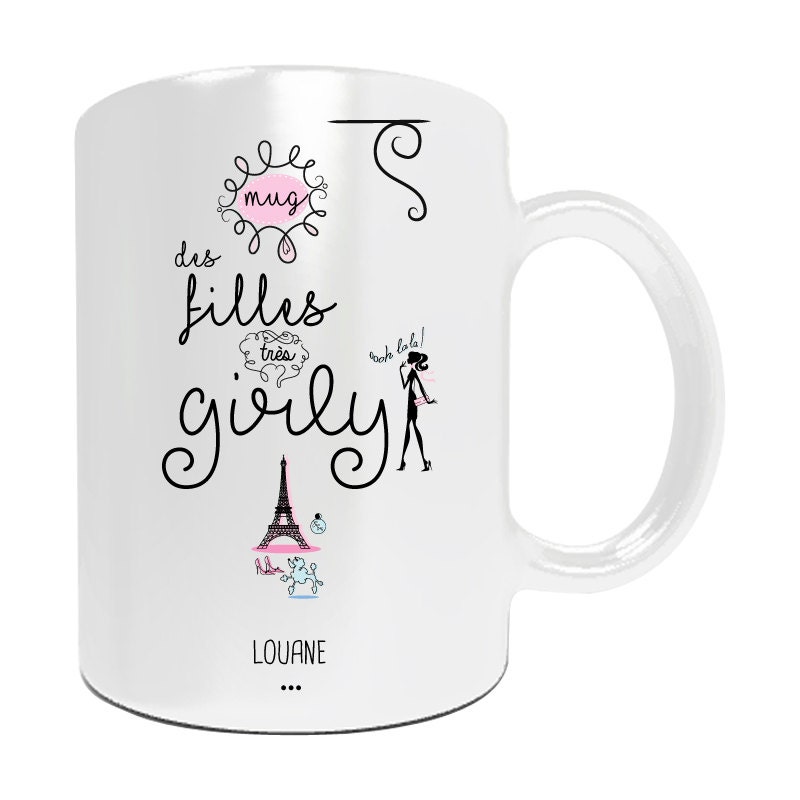 Cadeau Personnalisé Pour Noël - Mug à Personnaliser Filles Très Girly Idée Cadeau Noêl Anniversaire 