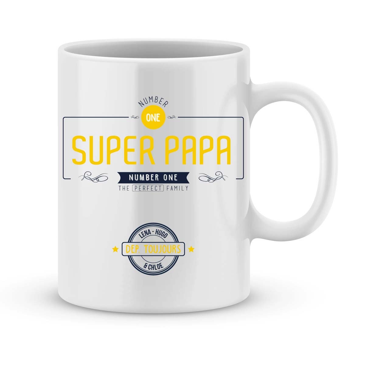 Idée Cadeau Fête Des Pères - Mug à Personnaliser Super Papa avec Votre Prénom Cadeau Papas