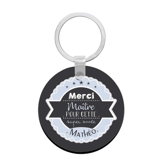 Cadeau Maitre Porte Cles A Personnaliser Avec Prenom Merci Etsy