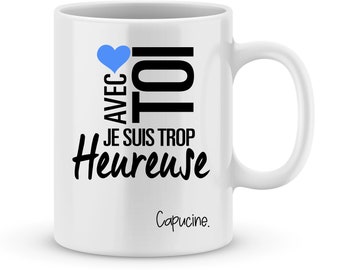 Mug Saint valentin à personnaliser avec prénom – Cadeau personnalisé Saint Valentin