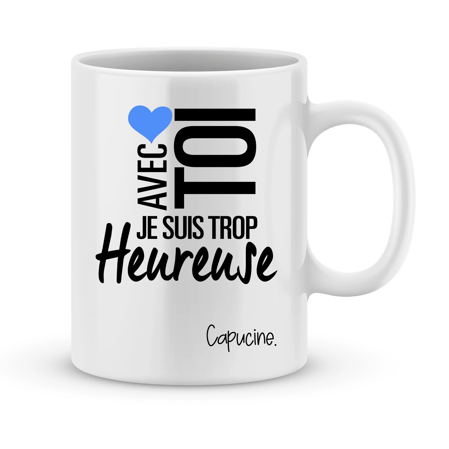 Mug Saint Valentin à Personnaliser avec Prénom - Cadeau Personnalisé Valentin