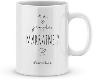 Mug MARRAINE personnaliser avec votre prénom - Cadeau personnalisé pour marraine - cadeau personnalisé naissance - baptême - mug marraine …