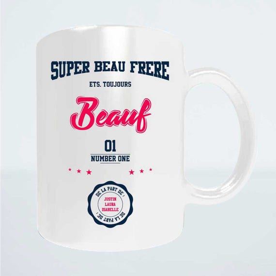 Cadeau de Noël beau-frère Mug à personnaliser Super beauf-prénom Idée cadeau  de Noël beau-frère Cadeau beau-frère -  France