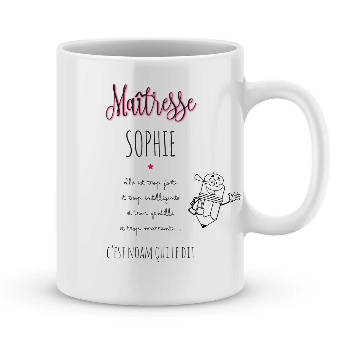 Mug Maîtresse à Personnaliser avec Le Prénom de Votre Enfant - Cadeau Pour Personnalisé Cadeau Fin d