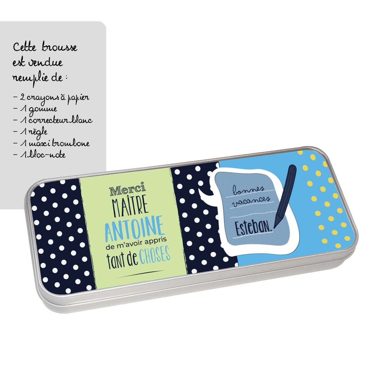 Cadeau Maître - Trousse à Personnaliser avec Prénom Idée Cadeau Maître