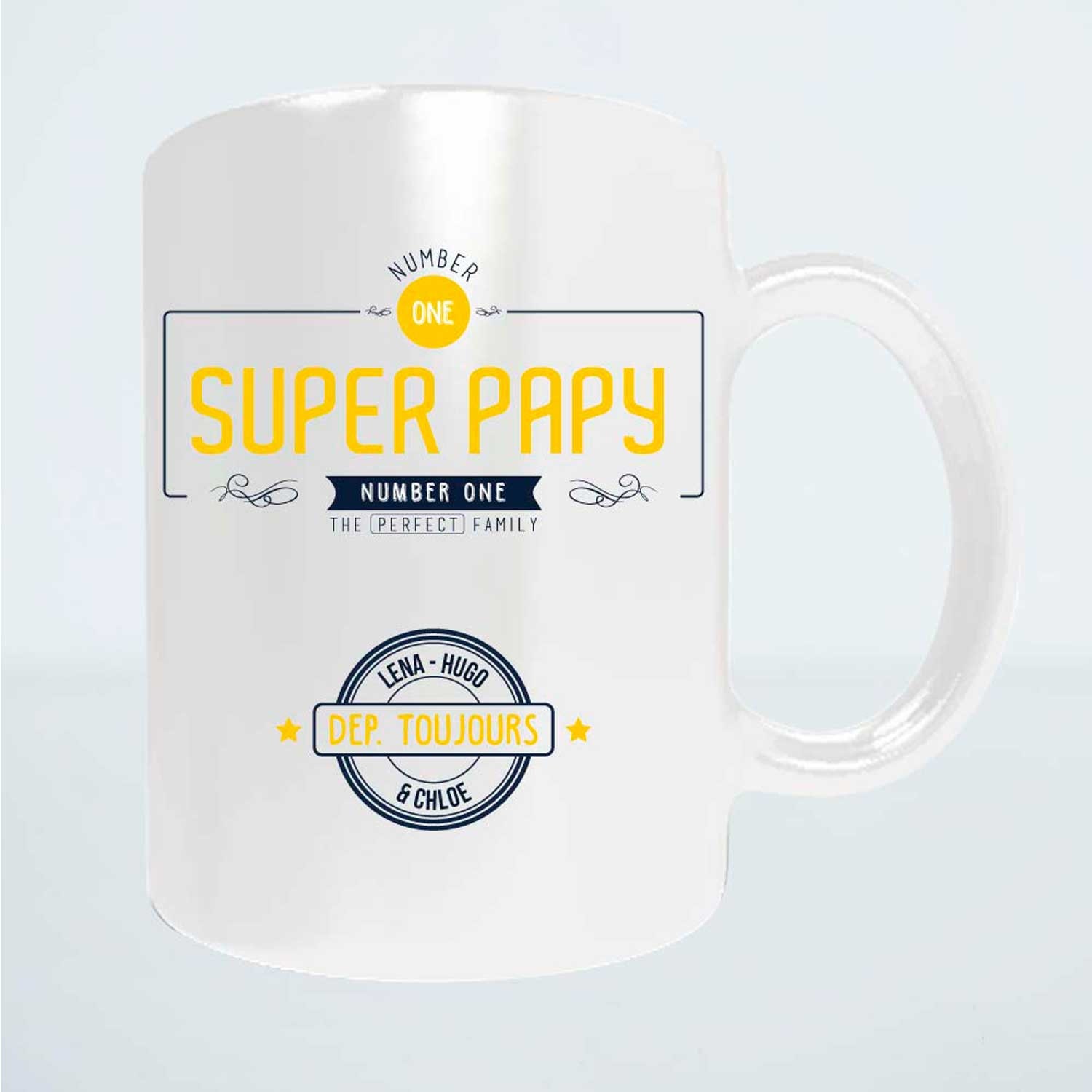 Cadeau de Noël Papy - Mug à Personnaliser Super Papy Idée Cadeau Cadeau Fête Des Grands-Pères