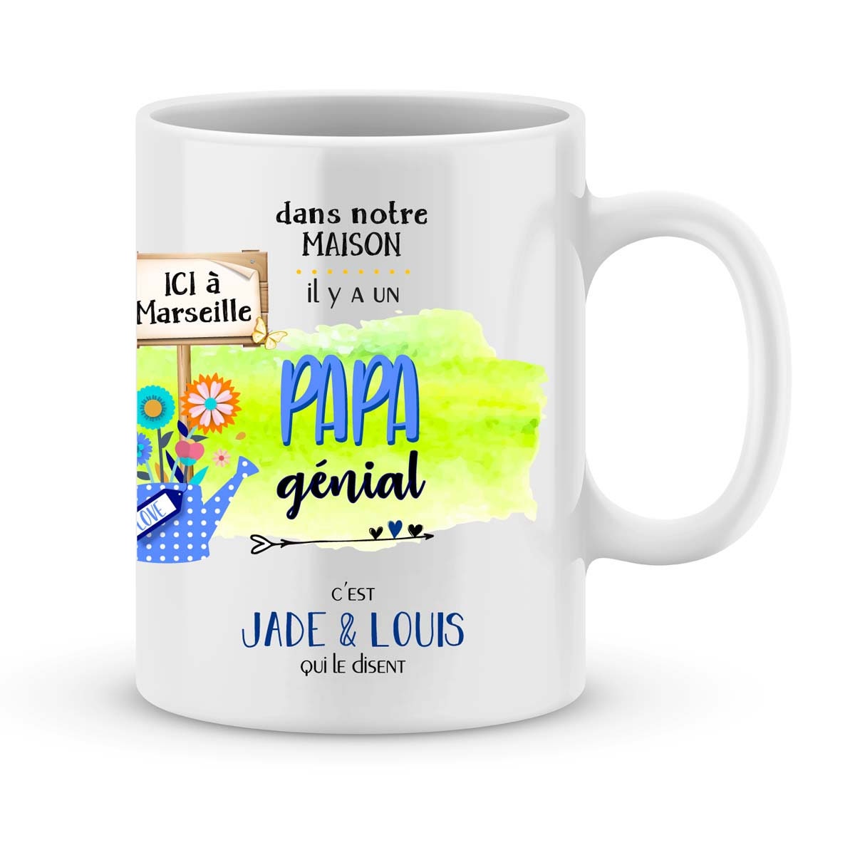 Cadeau Fête Des Pères - Mug à Personnaliser Papa Juste Génial avec Prénom Enfants Cadeau Anniversair