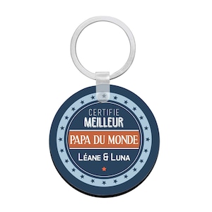 Porte clés à personnaliser avec prénom certifié meilleur PAPA  -  cadeau personnalisé pour papa - porte clé papa fête des pères