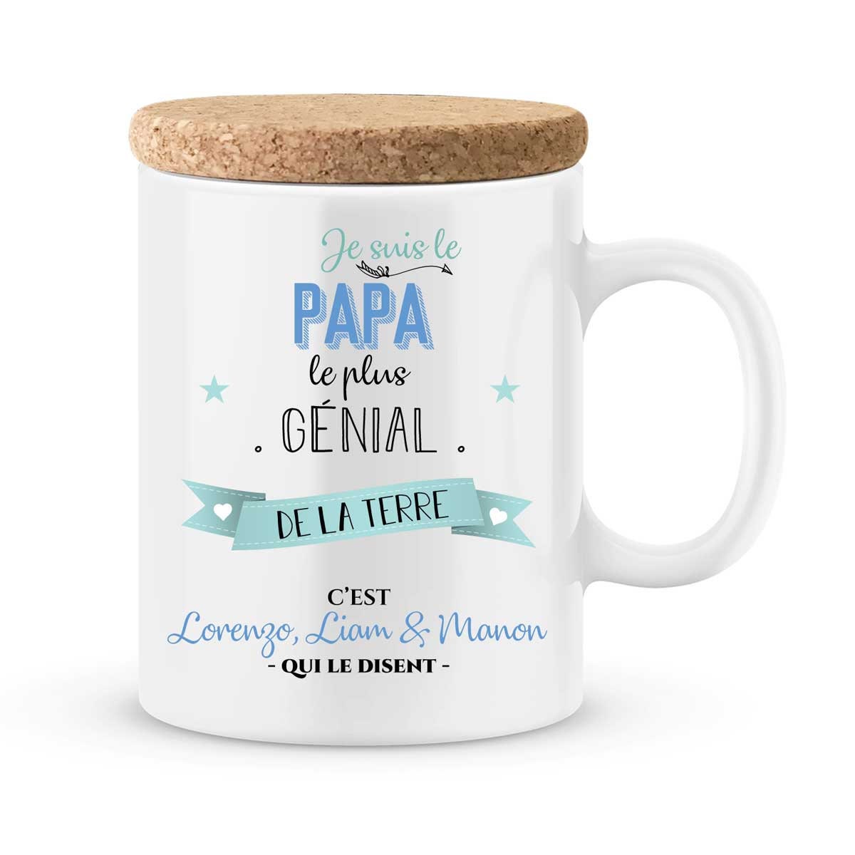 Cadeau Fête Des Pères - Mug Papa à Personnaliser avec Le Prénom de Votre Enfant Idée Cadeau Pères