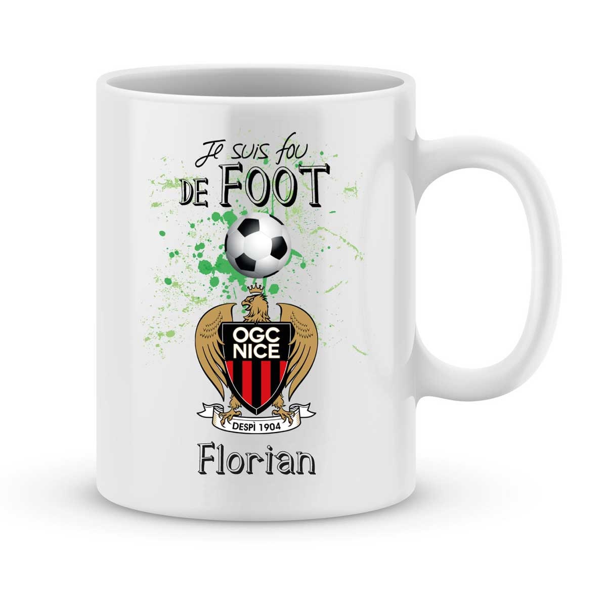 Mug Personnalisé Ogc Nice Foot Ligue1 avec Votre Prénom