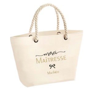 Cadeau Maîtresse - Sac maîtresse haute qualitée  à personnaliser avec prénom  - Cadeau maîtresse - Cadeau fin année scolaire