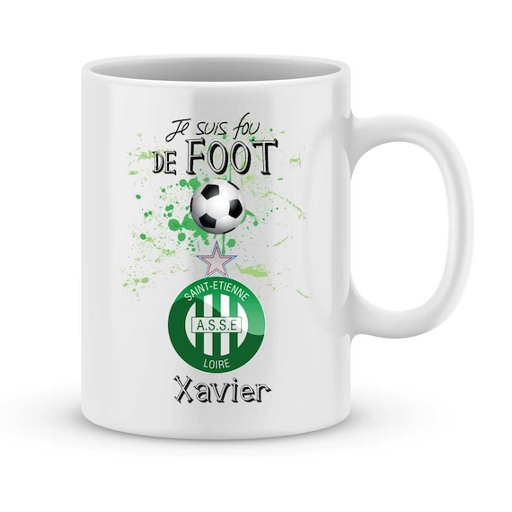 Mug personnalisé ASSE foot ligue1 avec votre prénom