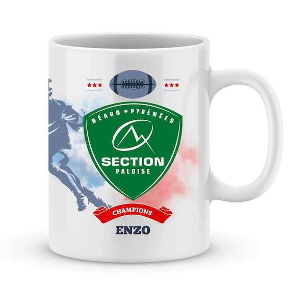 Mug SECTION PALOISE Rugby Top 14 à personnaliser avec votre prénom - Cadeau personnalisé rugby - Cadeau anniversaire - Cadeau fête des pères