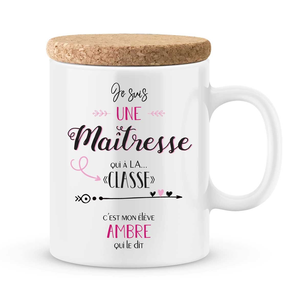 Mug Maîtresse à Personnaliser avec Le Prénom de Votre Enfant - Cadeau Pour Personnalisé Cadeau Fin d