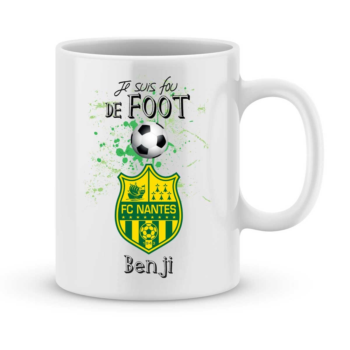 Mug Personnalisé Fc Nantes Foot Ligue1 avec Votre Prénom