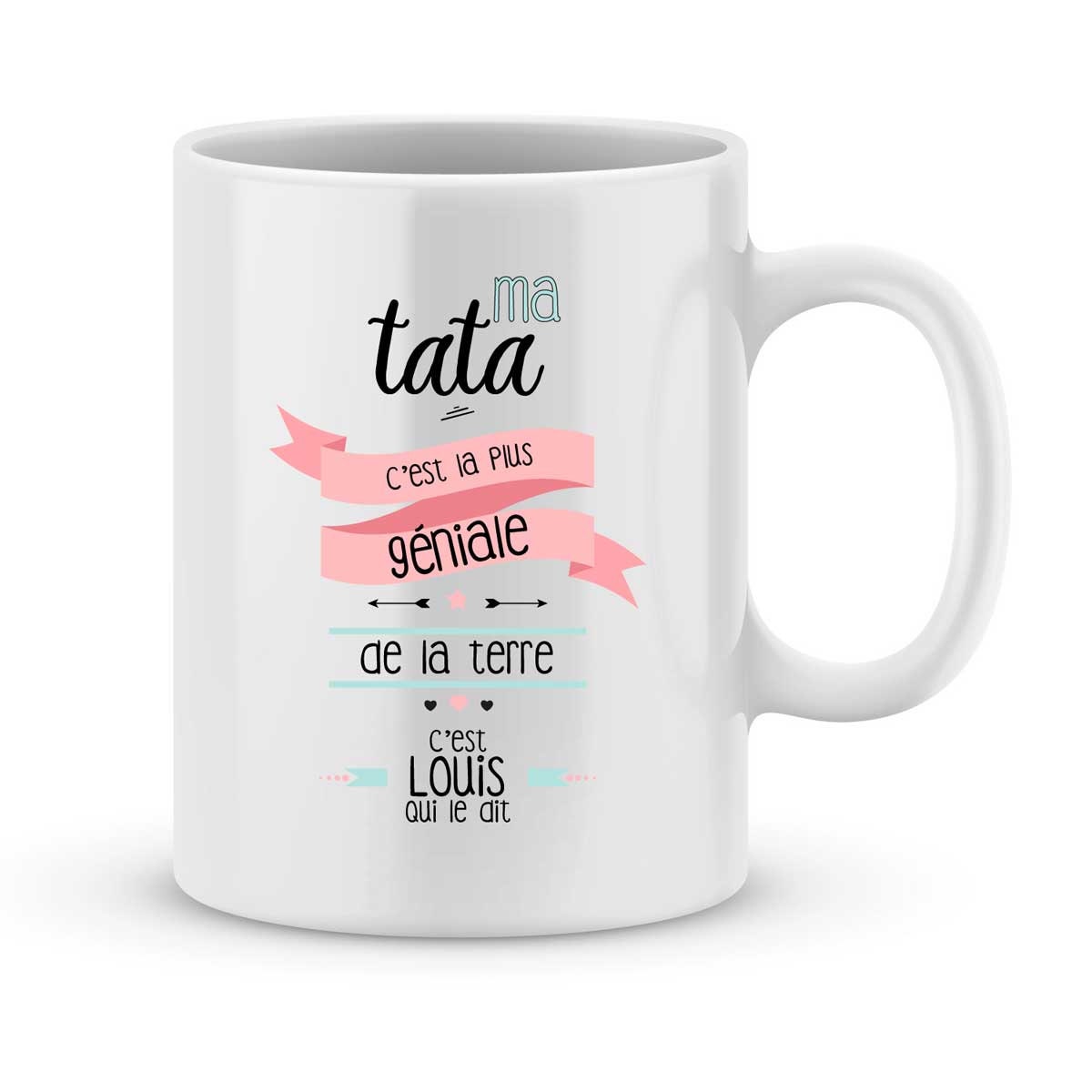 Cadeau Pour Votre Tata - Mug Tata à Personnaliser avec Le Prénom de Enfant Tata Elle Est Géniale Cad