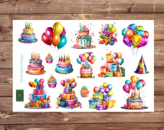 Birthday Deco Planner Stickers