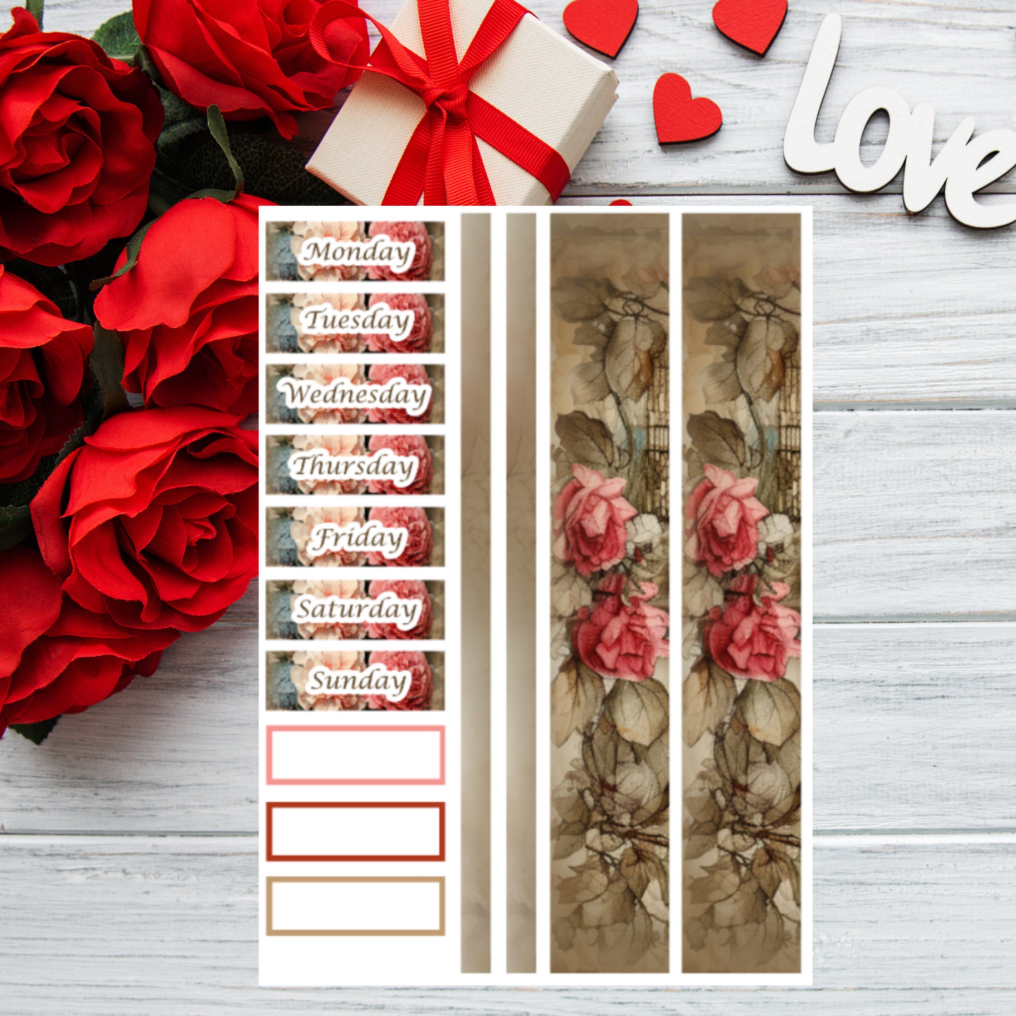 Victorian Love Vertical Planner Sticker Kit - Etsy