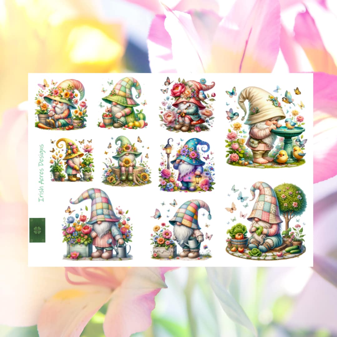 Garden Gnomes Deco Planner Stickers - Etsy