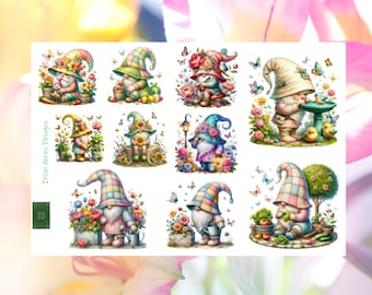 Garden Gnomes Deco Planner Stickers