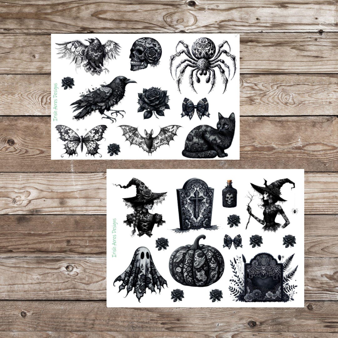 Black Lace Deco Planner Stickers - Etsy