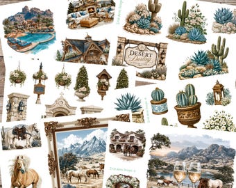 Western Resort Journaling Stickers Planner Kit