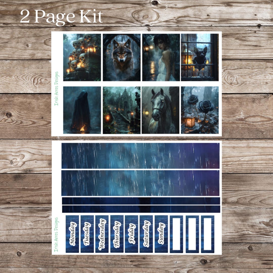Haunted Standard Vertical 2 Page Planner Sticker Kit - Etsy