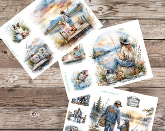 Gone Fishing Deco Planner Stickers