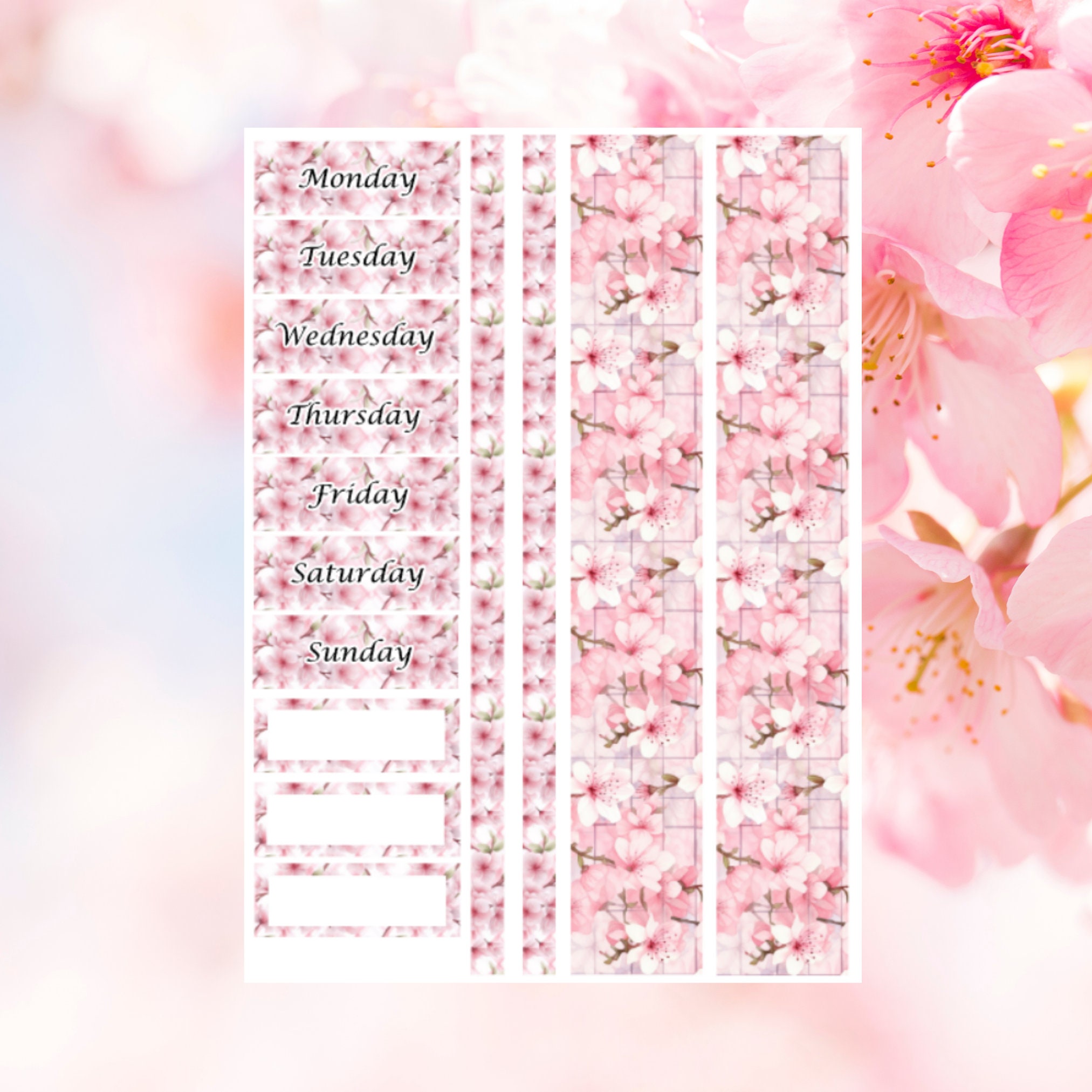 Cherry Blossom Sakura Planner Sticker Kit - Etsy