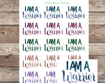 I Am A Warrior Planner Stickers