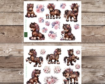 Highland Horses Deco Planner Stickers