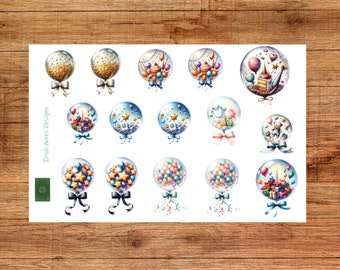 Birthday Balloons Deco Planner Stickers