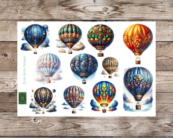Hot Air Balloons Deco Planner Stickers