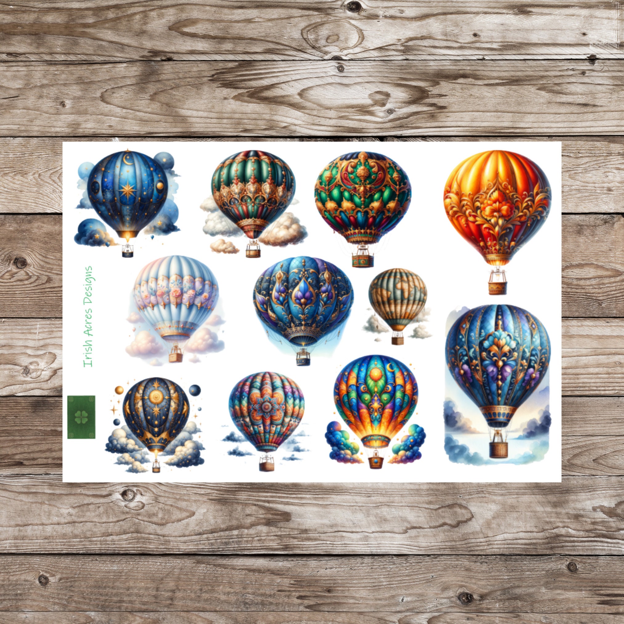 Hot Air Balloons Deco Planner Stickers - Etsy