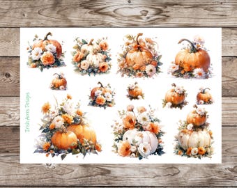Watercolor Pumpkins Deco Planner Stickers