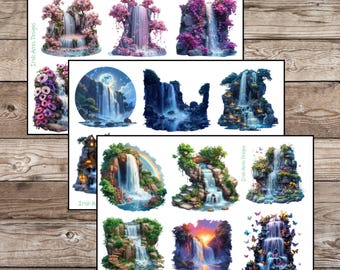 Waterfalls Deco Planner Stickers