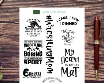 Wrestling Quotes Planner Stickers