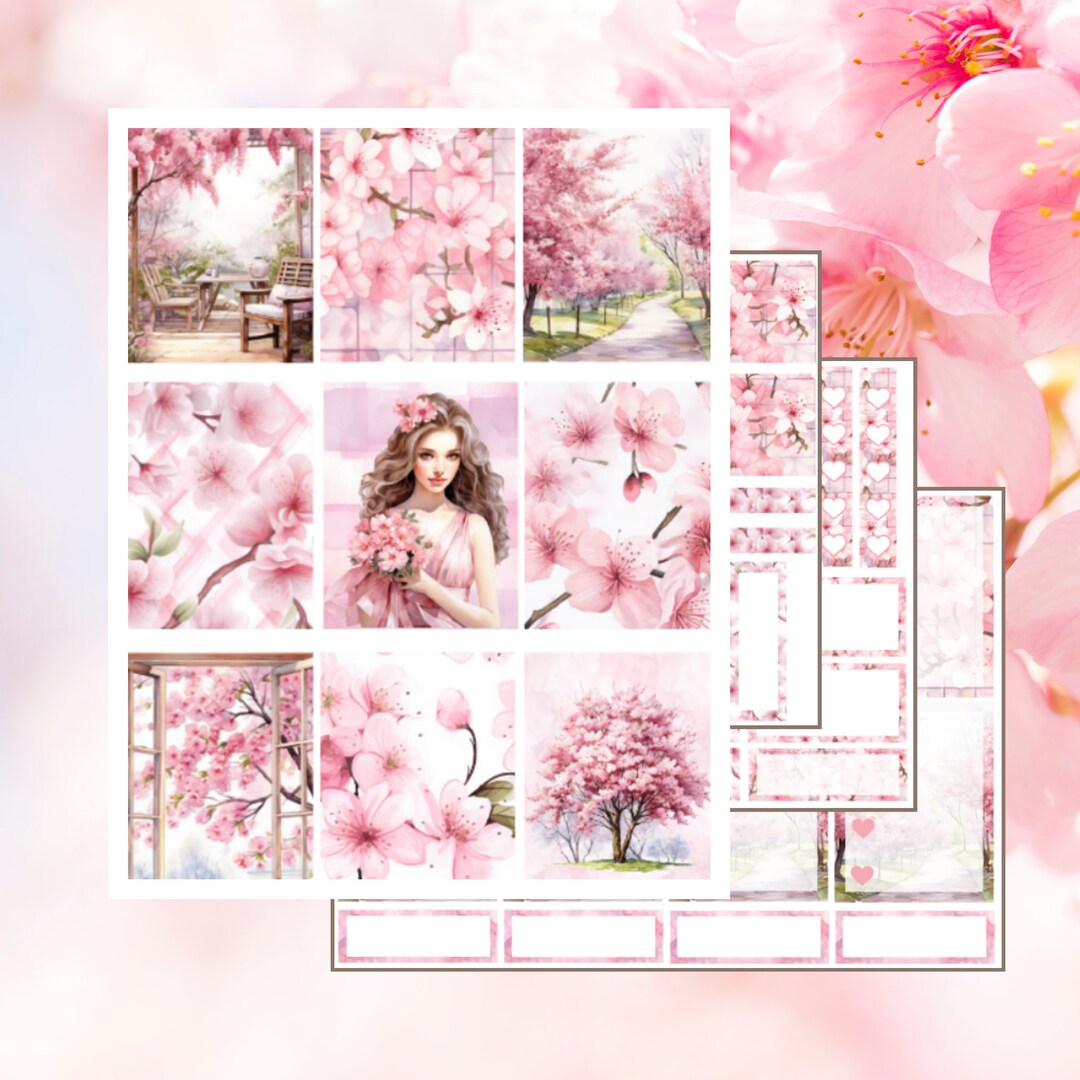 Cherry Blossom Sakura Planner Sticker Kit - Etsy