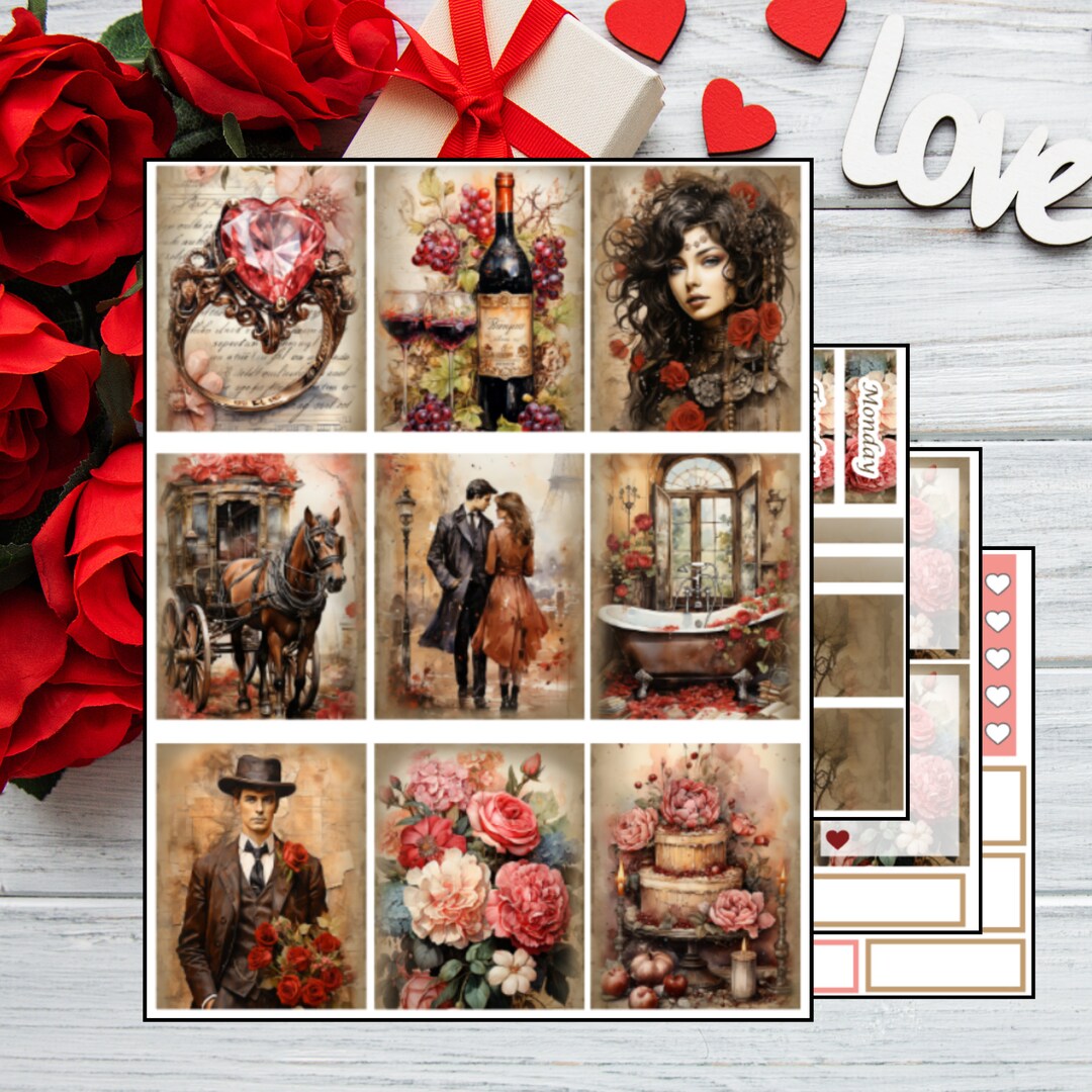 Victorian Love Vertical Planner Sticker Kit - Etsy