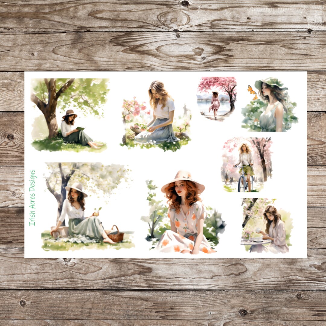 Girls of Spring Deco Planner Stickers - Etsy