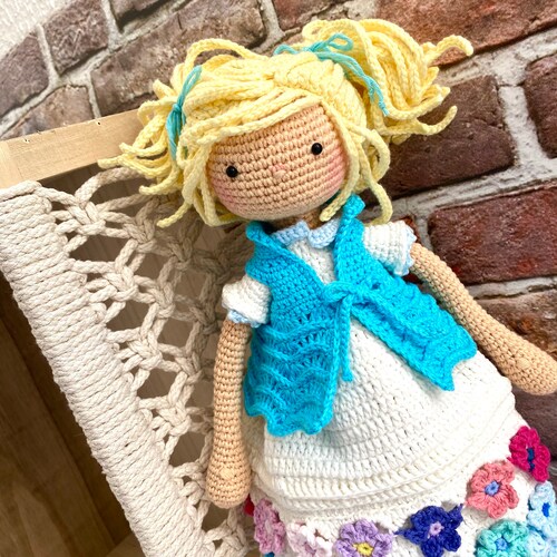 Nice CROCHET ESJA doll. Handmade luxury doll with all the shops details. Ideal gift for girls.
