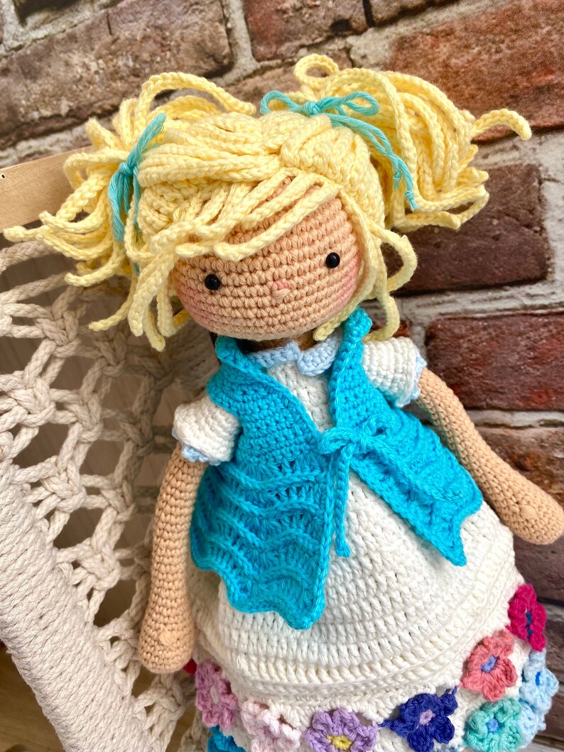 Nice CROCHET ESJA doll. Handmade luxury doll with all the shops details. Ideal gift for girls.