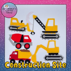 Construction Site Felt Story Pattern - Construction Vehicles, Felt Pattern - DIY DOWNLOADABLE PATTERN
