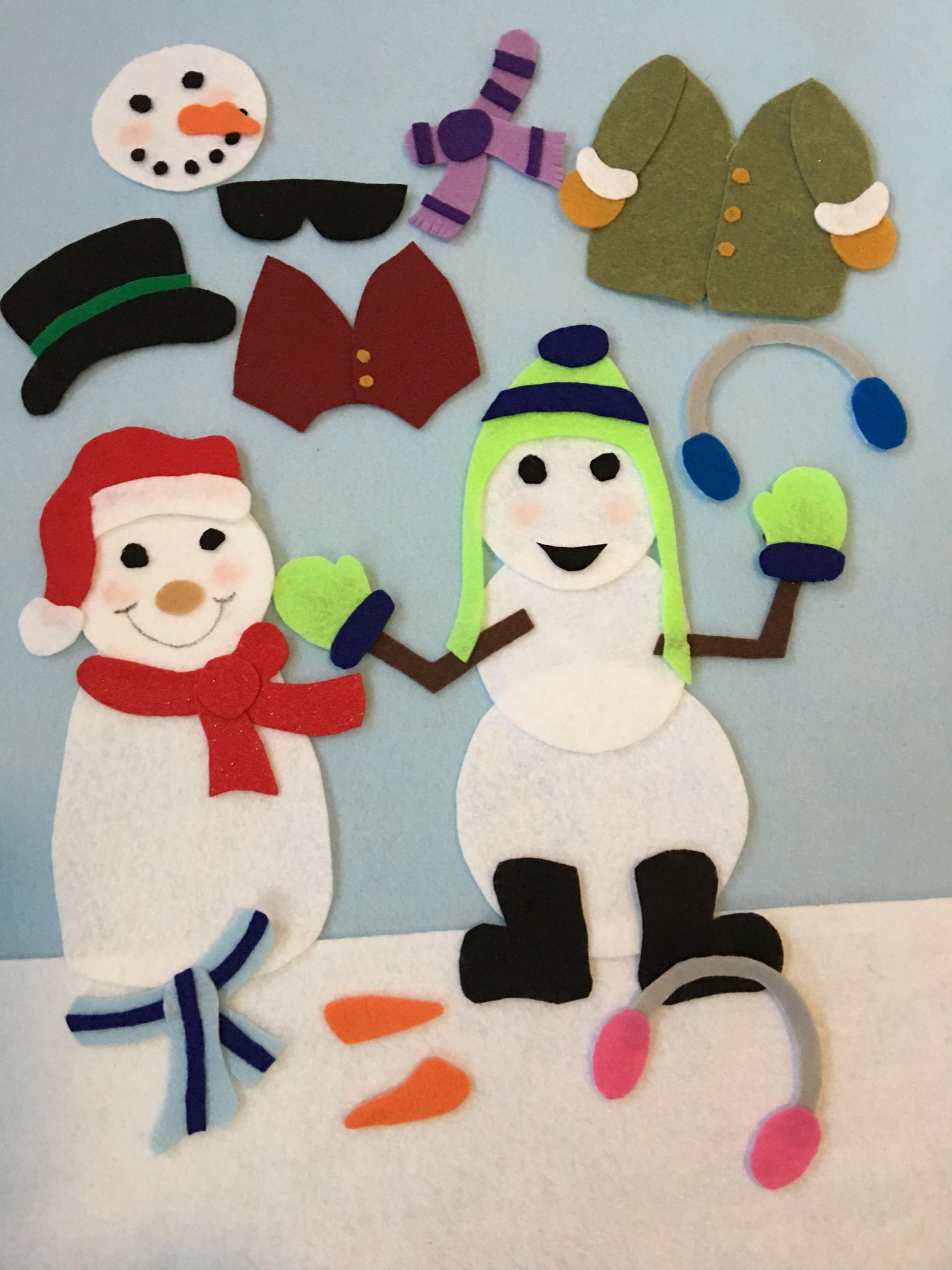 Snowman Pattern for Felt Board Play PDF PATTERN ONLY Etsy