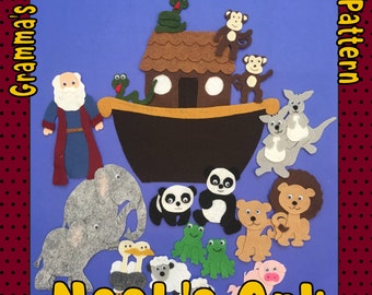 Noah&#39;s Ark and the Great Flood Pattern for Felt Story Board  -   PDF PATTERN ONLY
