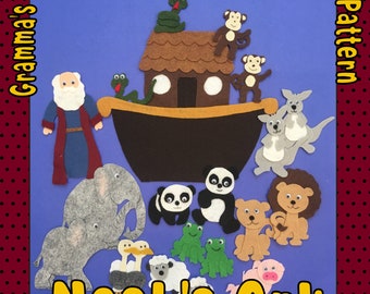 Noah's Ark and the Great Flood Pattern for Felt Story Board  -   PDF PATTERN ONLY