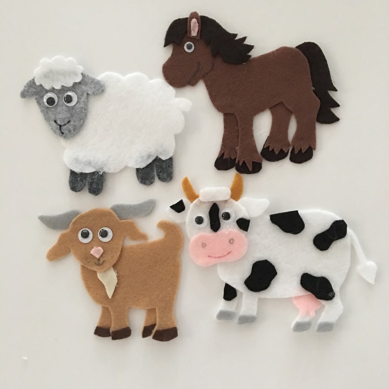 Farm Animal Felt Board Pattern features 12 Animals a Farmer Etsy