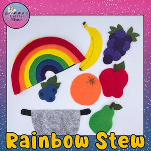 Rainbow Stew Felt Pattern, DIY  Felt Story Pattern, Pattern Only